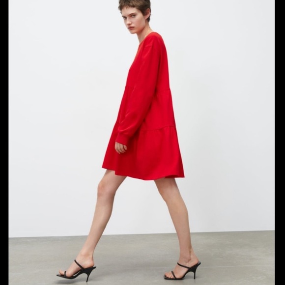 ZARA SHORT TIERED MINI DRESS - Picture 2 of 11